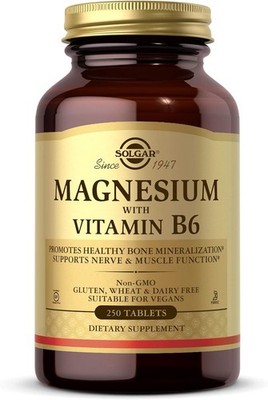 Solgar Magnesium with Vitamin B6, 250 Tablets