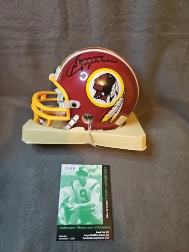 Washington Redskins Sonny Jurgensen Signed Mini Helmet With COA CSA Shows