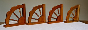 Wagon Wheel Wood / Oak Shelf Brackets - 7" x 7" x  1-1/2" - Set of 4