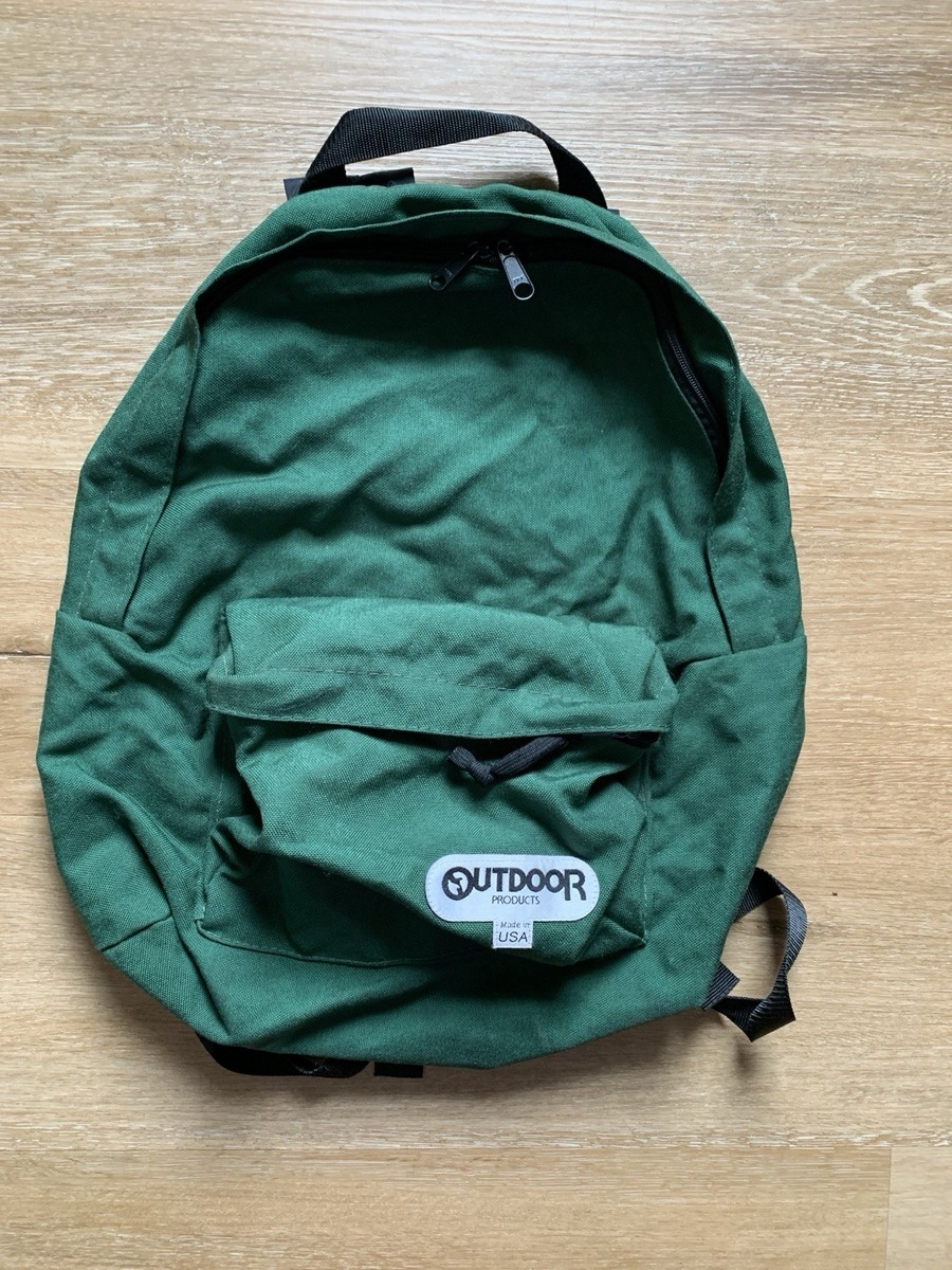 Vintage Outdoor Products Green Backpack USA Hiking Outdoors School 