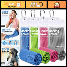 Cooling Towels 4 Pack - 40"x12" Ice Rags for Neck  Face  Soft Breathable Sport