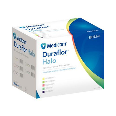 Medicom 1015SM250 Duraflor Halo 5%NaF Varnish Spearmint .5mL 250/Pk EXP Feb 2027