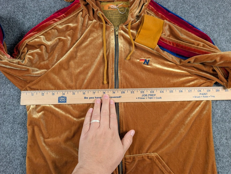 Sudadera con Capucha Aviator Nation Terciopelo Cremallera Completa Para Mujer M Naranja/Dorado Rayas Arco Iris Foto 4 de 4