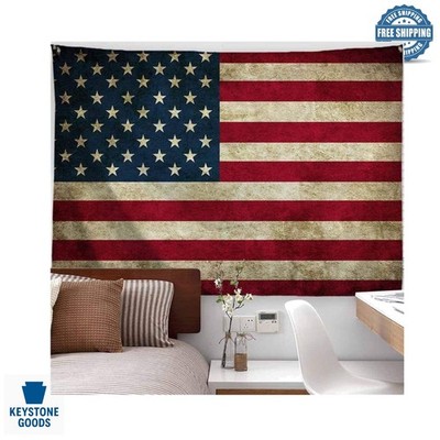 Vintage American Flag Wall Tapestry - Patriotic Dorm & Room Decor
