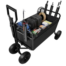Beach Fishing Cart, Outdoor Heavy Duty Foldable Beach Cart, 350lbs, Water Proof
