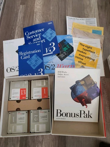IBM OS/2 Warp Version 3 Operating System Plus Bonus Pak, complete in box - Picture 2 of 7