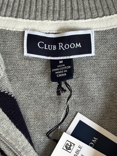 Club Rm Men's Medium NWT ($65) 1/4 Zip Argyle Blue Gray 100% Pima Cotton SOFT - Picture 7 of 12