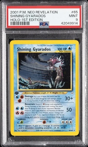 2001 POKEMON NEO REVELATION 1ST ED #65 SHINING GYARADOS-HOLO PSA 9