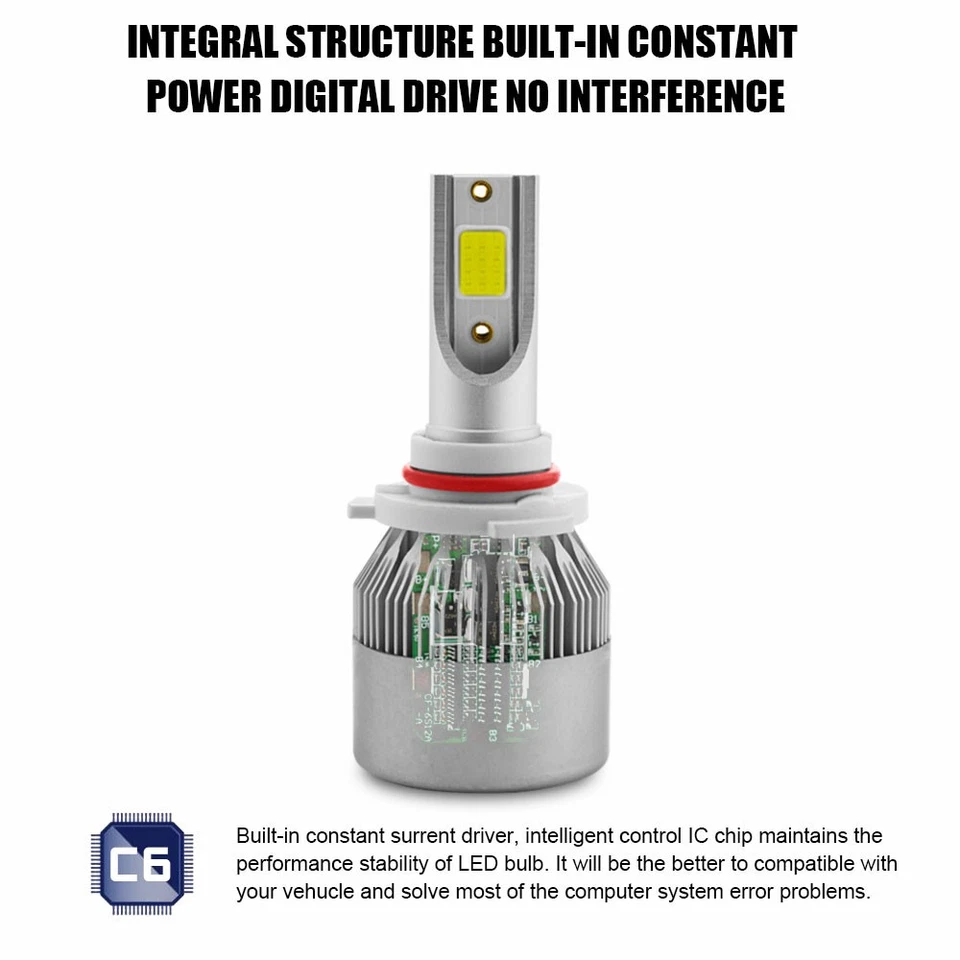 Combo de bombillas LED delanteras de haz alto y bajo 6000K para Nissan Armada 2005-2015 Foto 2 de 4