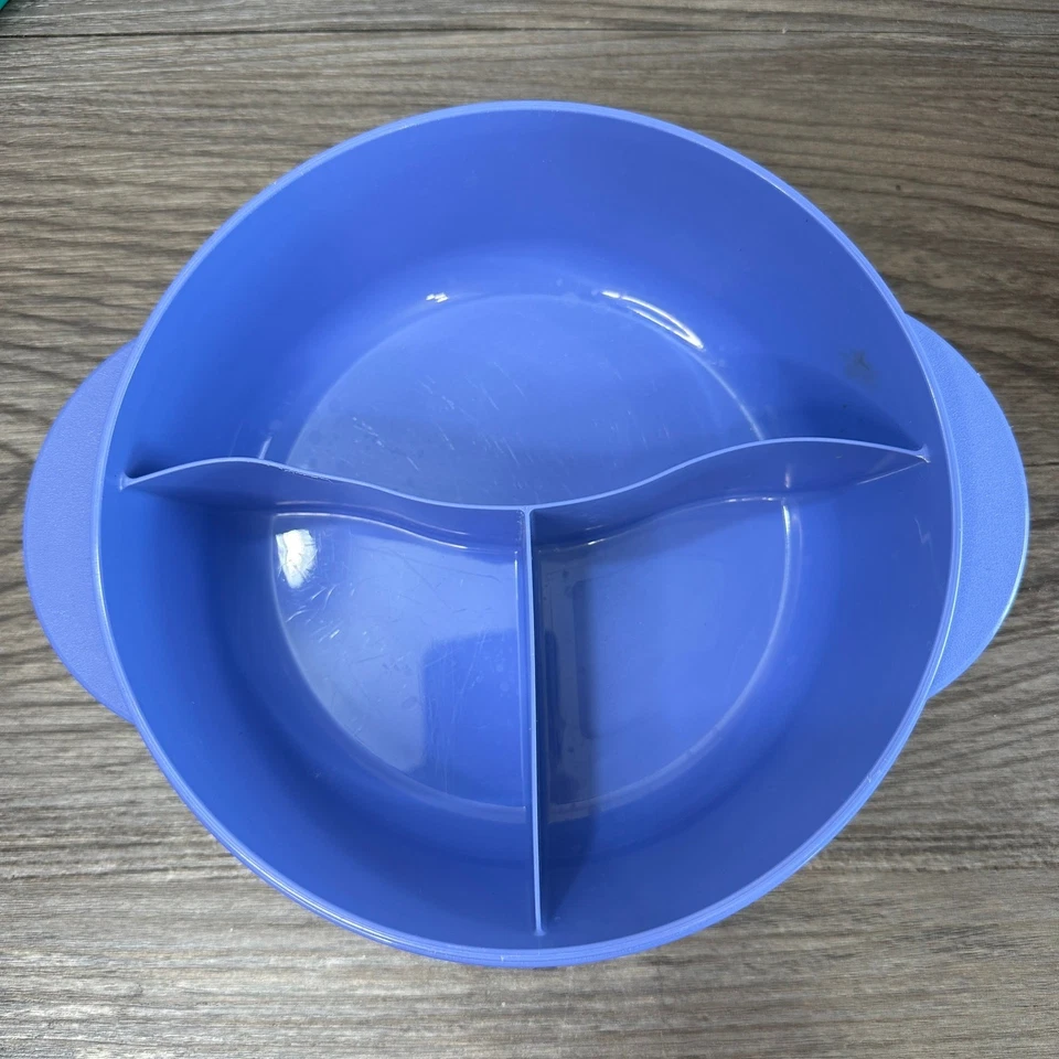 Tupperware Crystal Wave Microwave Divided Dishes Blue Green BPA-Free Easy Clean - Image 3 of 4