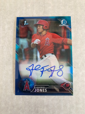 2016 Bowman Chrome #BCAP-JJ Angels JAHMAI JONES 1st Blue AUTOGRAPH Auto #147/150