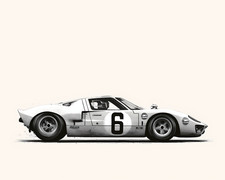 Ford GT40 Gulf Le Mans Wall Art Framed Racing Car Print Multiple Sizes