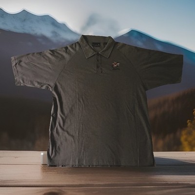 NEW Fat Tire Amber Ale Beer Polo Shirt Gray Large New Belgium Brewing Nice!