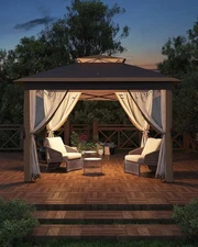 11x11 Pop Up Canopy Tent, Mosquito Net,Waterproof & UV Resistant Outdoor Gazebo