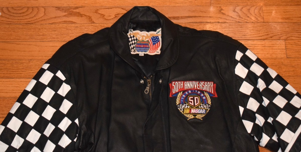Jeff Hamilton Leather Jacket NASCAR 50th Anniversary Black