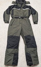 CABELAS snowsuit 1PC insulated L green black HOODED ski snowboard ARCTIC hunting