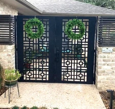 Contemporary dual metal gate, Modern Metal Gate, Custom size Art Pedestrian