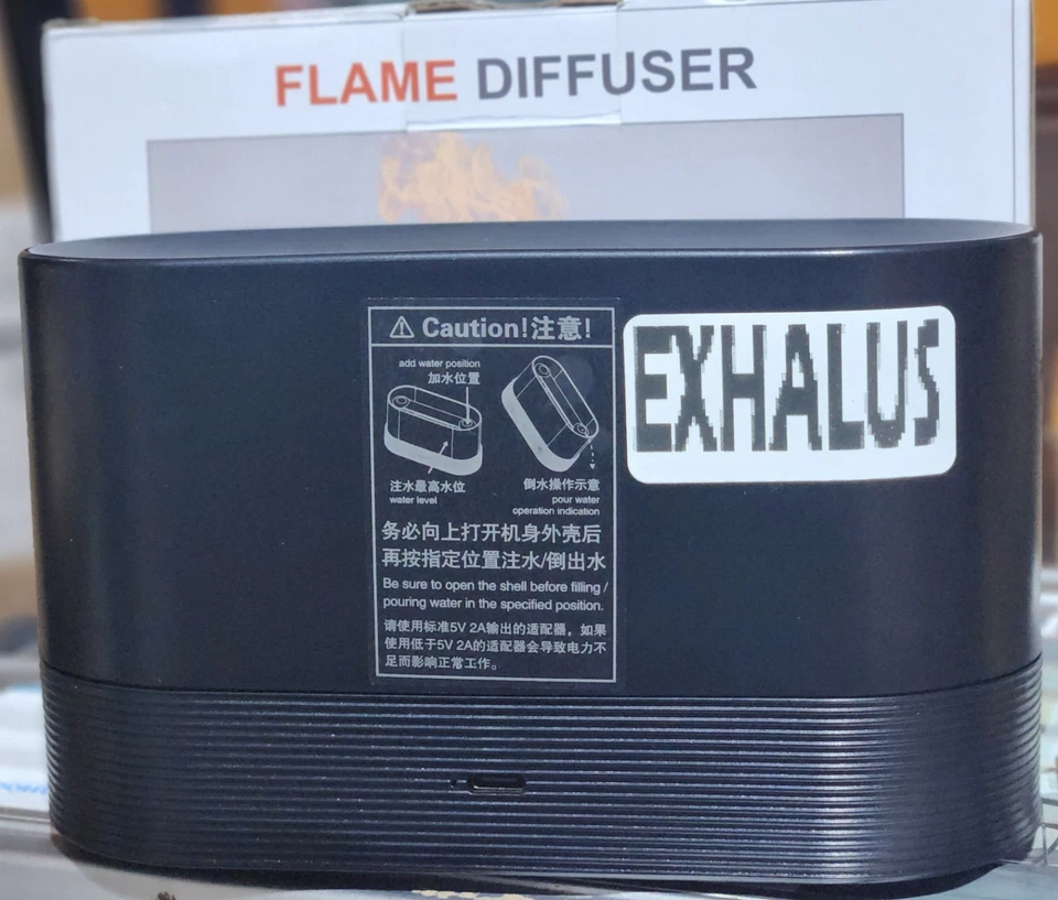 EXHALUS Flame Diffuser 180ml Noiseless Flame Humidifier - Image 3 of 3