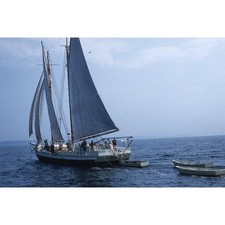 Schooner Mercantile Maine Windjammer Fleet Tall Ship 1959 Vintage Color Slide #1