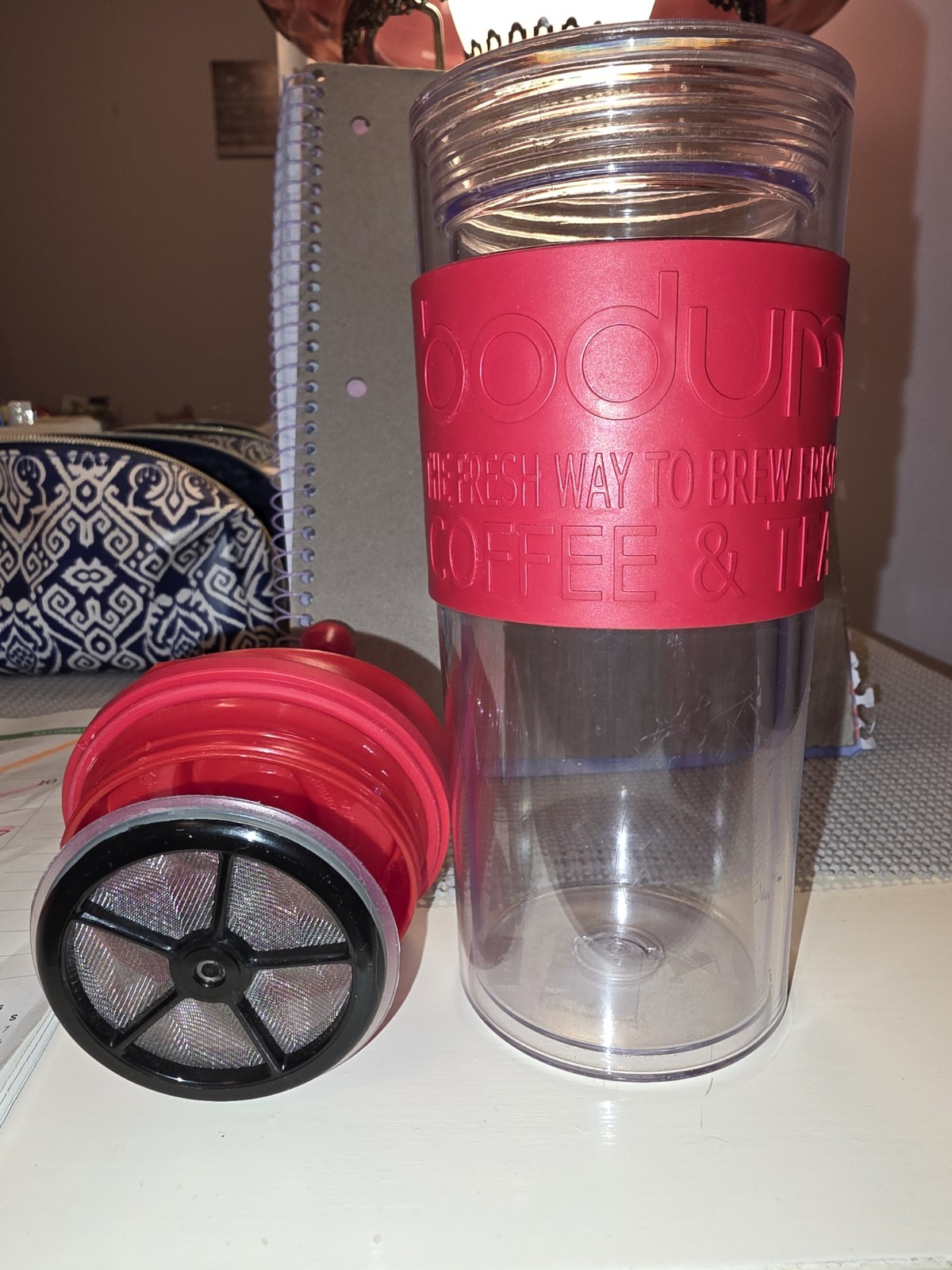 Coffee Insulated Travel Mug Red Grip Coffee/tea