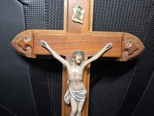 Vintage Antique Last Rites Sick Call Kit Christian Catholic Wooden Crucifix