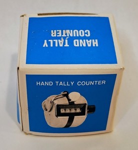 Mechanical Hand Tally Counter 4 Digit Chrome Clicker Numbering Tool New Sealed
