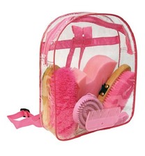 Kerbl Putz-Rucksack PINK für Kinder befüllt 7-teilig Putzset Putzzeug Pferde TOP
