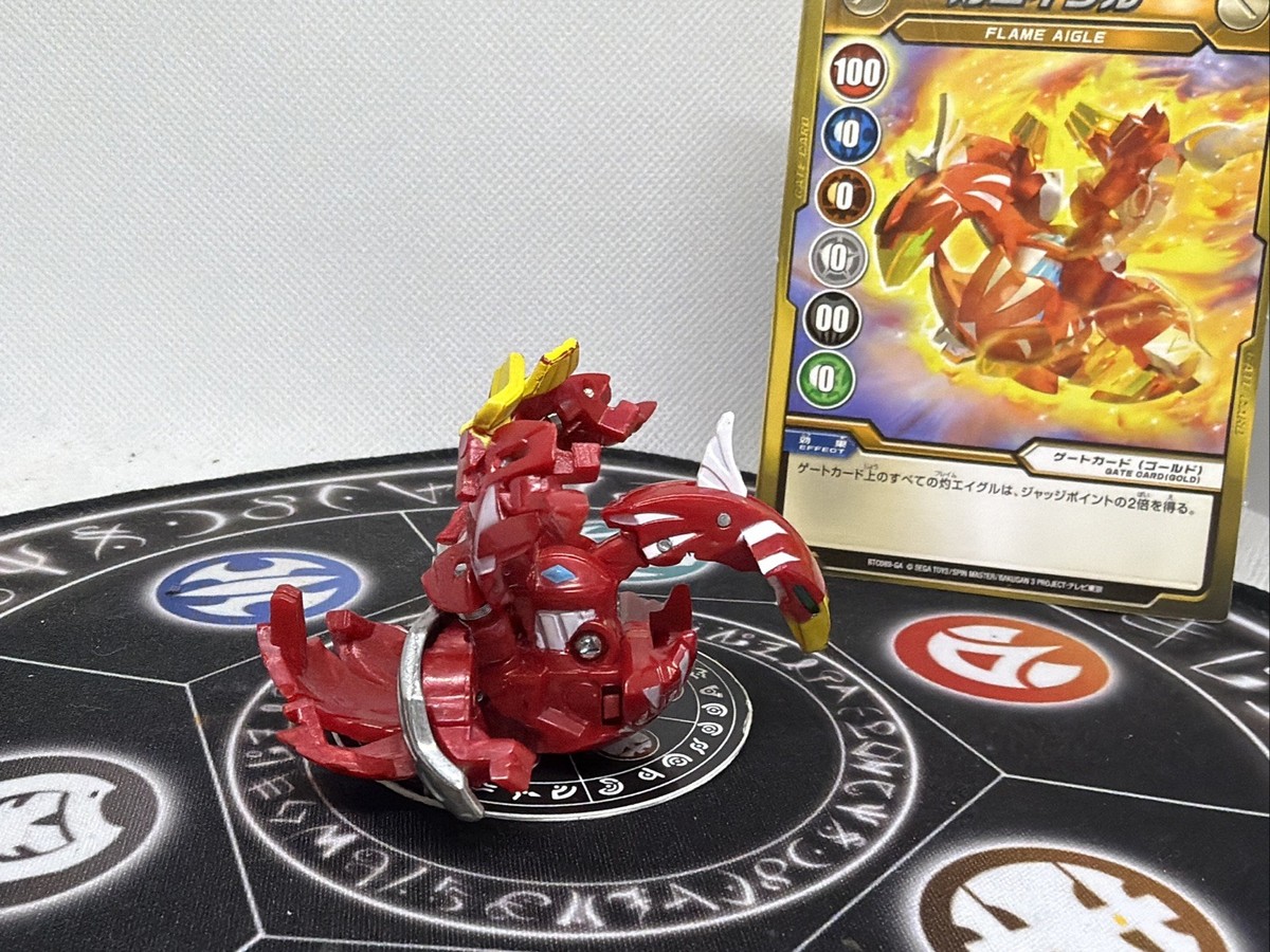 BAKUGAN 爆丸　ガチャバク　スペシャル　火フェニックス　メタル付き　希少 Bakugan BakuTech Pyrus Flame Aigle Metal Cross Parts & Card Japan