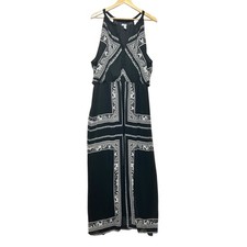Old Navy Womens Maxi Dress XXL Black Bandana Print Boho Festival Resort Beachy