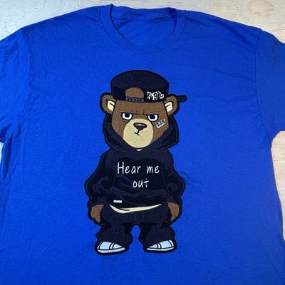 Blue Bear  Hear Me Out  T-Shirt Mens L Hip Hop Streetwear -See Pics Measurements