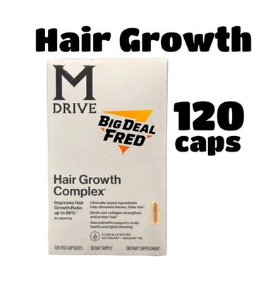 M Drive Hair Growth Complex Biotin Collagen Zinc 120 Capsules Exp 09/2027