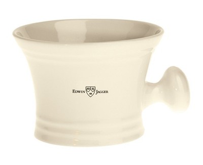 EDWIN JAGGER Ivory Porcelain Shaving Bowl With Handle NEW