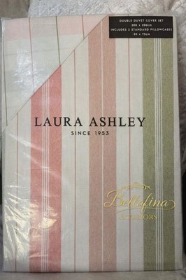 Laura Ashley SOPHIE STRIPE MULTI Doppel-Bettwäsche-Set, neu in Verpackung