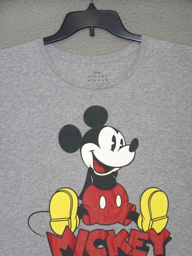 Mickey Mouse Shirt Adult 3XL XXXL Big Gray Graphic Disney Short Sleeve Mens - Picture 3 of 16