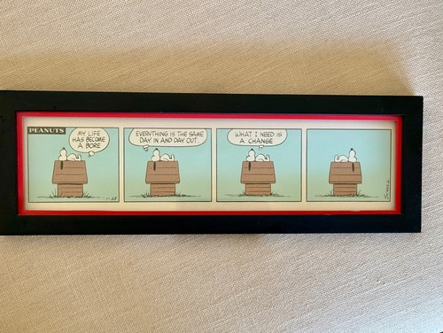 Peanuts Cartoon Snoopy framed art picture print Hallmark Charles Schulz Doghouse - Picture 6 of 6