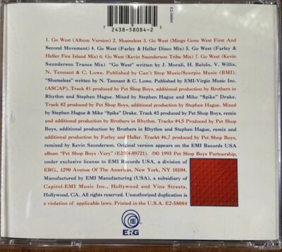 Pet Shop Boys RARE US Remix CD GO WEST Farley Heller Saunderson