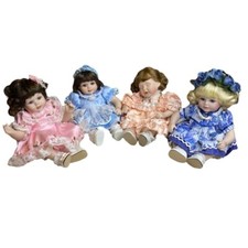 Marie Osmond Vintage “OLIVE MAY TINY TOTS" Porcelain Dolls (set of 4)