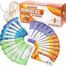 Mixed Suture Thread Kit with Needle 24PK – Dissolvable & Non-Dissolvable