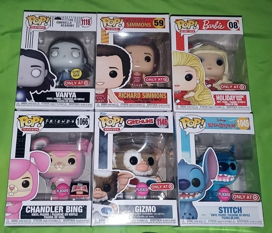 Funko Pop lot Target stitch gizmo flocked barbie VANYA chandler Bing richard