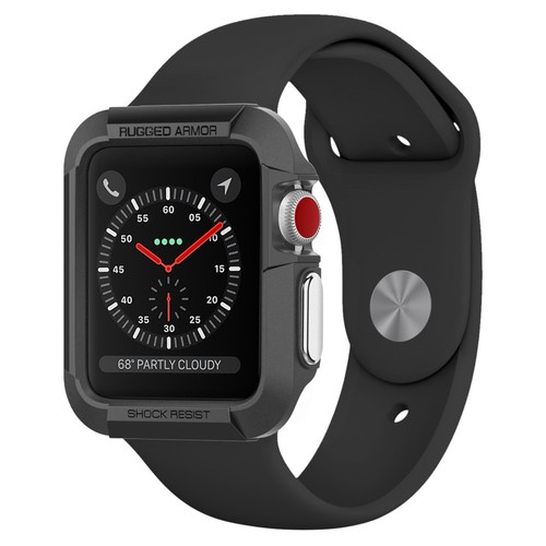 Apple Watch Series 3 2 1 (38mm 42mm) Spigen [Rugged Armor] Shockproof Case  Cover | eBay