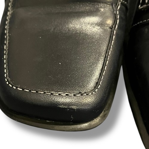 Vintage Y2K Navy Bass Loafer Blockabsatz Damenschuh 7 Slipper Schnalle eckige Zehenpartie - Bild 5 von 13