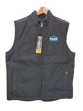 DRI DUCK Vest Mens Large Black Canvas Grizzly Tec Workwear Waterproof Outdoor