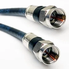 Outdoor 3GHz 18AWG 75 Ohm RG6 Coax Cable PPC Connectors Black White 1ft - 200ft
