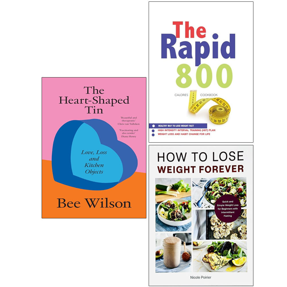 Rapid 800 Cookbook,Heart-Shaped Tin,How to Lose Weight Forever 3 Books Set