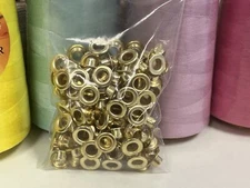 100 SETS of #0 1/4" Grommets AND Washers GOLD Eyelets FREE SHIPPING US SELLER