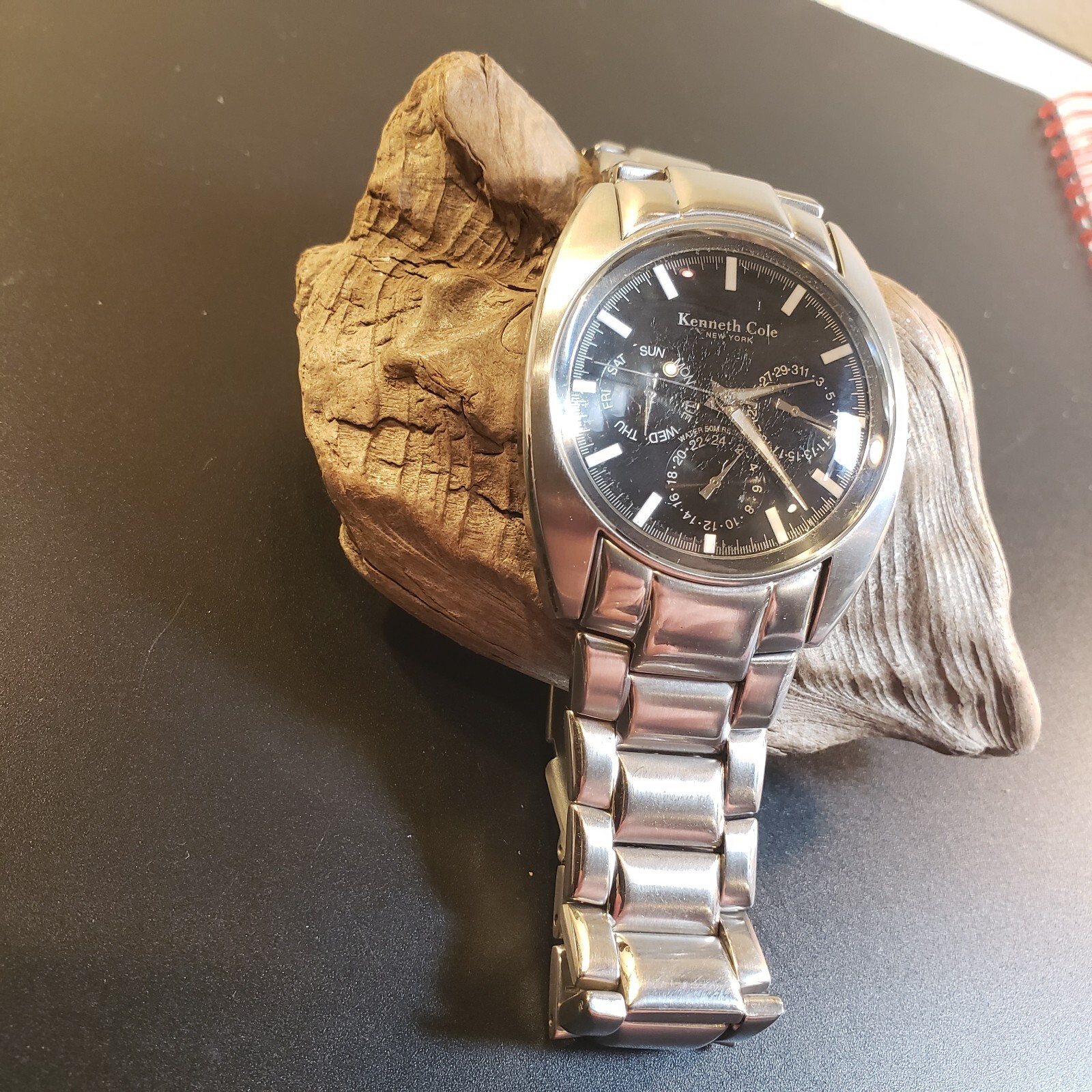 Kenneth Cole KC3454 Multi-Function Black Day Date… - image 1