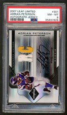 2007 Leaf Limited Adrian Peterson RC Phenoms Patch AUTO 96/99 PSA 8 NM-MT