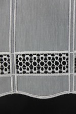 Scheibengardine  Bistrogardine  weiß 5420 Makramee  48 cm hoch Größenwahl