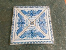 Beautiful Tile Border Old Vintage Ceramic Collectible Decor Pack of 4