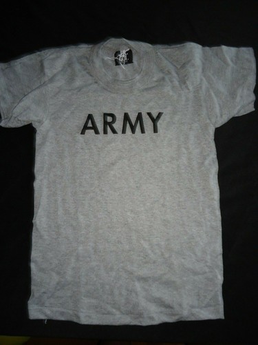 Kids Army Military Shirt Small Physical Training PT Grey Child Childrens Youth - Picture 2 of 4